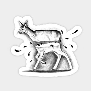 Deer in a half Sticker